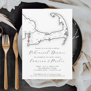 Falmouth MA Casual Wedding Rehearsal Dinner Invitation