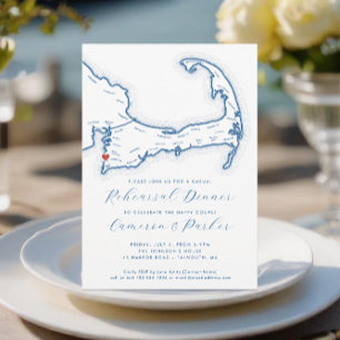 Falmouth MA Casual Wedding Rehearsal Dinner Invitation