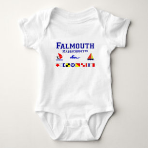 Falmouth MA Signal Flag Baby Bodysuit