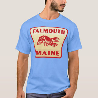 Falmouth Maine Retro Badge Tan T-Shirt