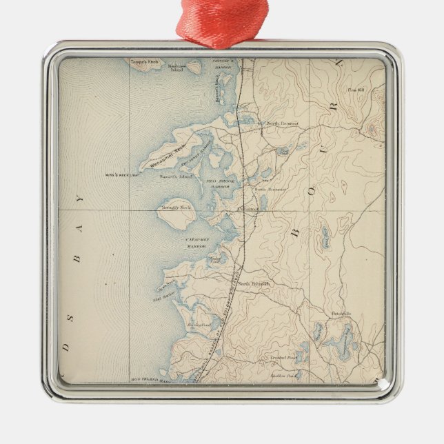 Falmouth, Massachusetts Metal Tree Decoration (Front)