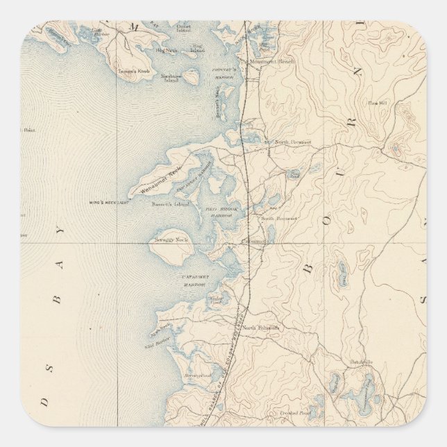 Falmouth, Massachusetts Square Sticker (Front)