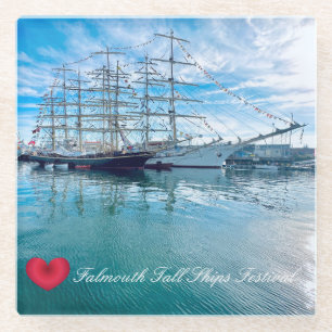 FALMOUTH TALL SHIPS FESTIVAL Cornwall Photo Glass Coaster