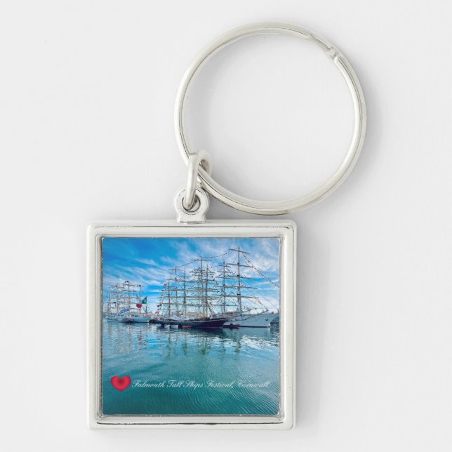 FALMOUTH TALL SHIPS FESTIVAL Cornwall Photo Key Ring (Front)