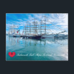 FALMOUTH TALL SHIPS FESTIVAL Cornwall Photo Postcard<br><div class="desc">Customisable photos of Cornwall’s beauty, this one of a sunny morning in August 2023 at the prestigious Tall Ships Festival in Falmouth Harbour, an official Host Port for the Magellan Elcano race. Some of the sailing ships taking part in the race, the large square-rigged vessels which were flying flags from...</div>