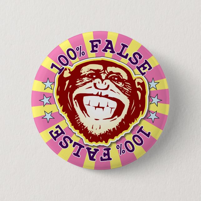 False 100% Funny Funky Monkey Badge (Front)