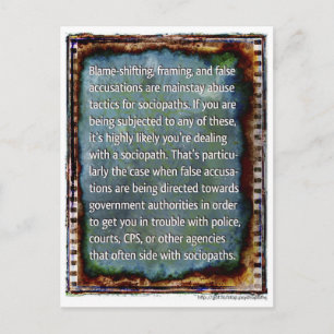 False Accusations postcard