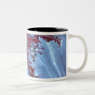 False colour satellite Two-Tone coffee mug