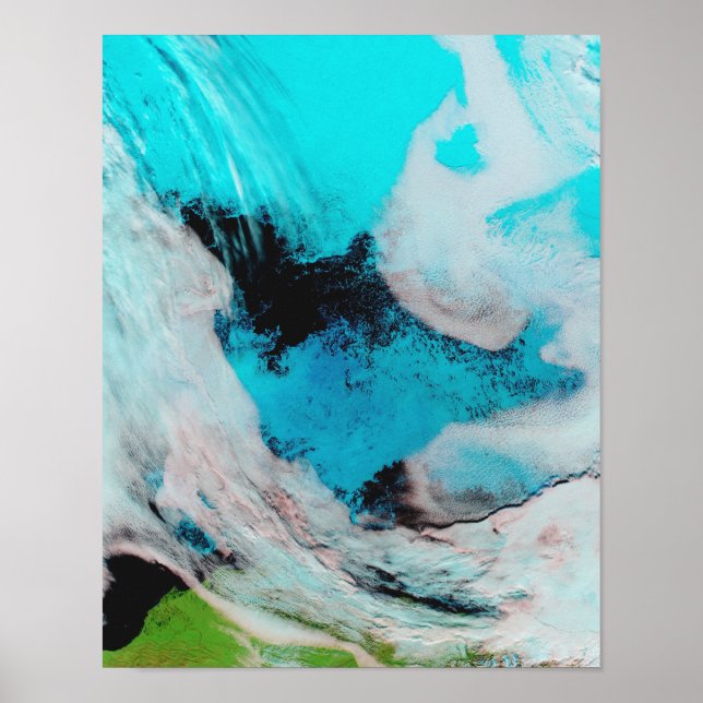 False colour view of Polynya (open water) Poster (Front)