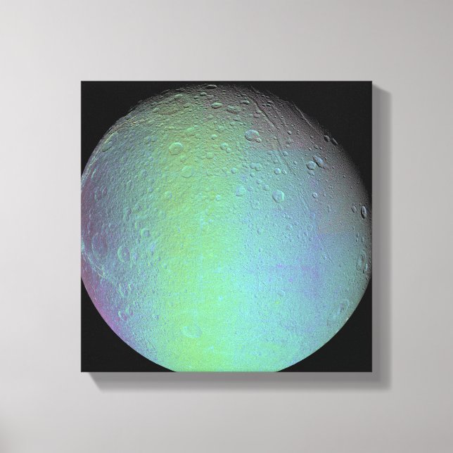 False colour view of Saturn's moon Dione Canvas Print (Front)