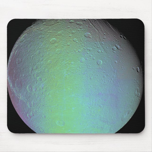 False colour view of Saturn's moon Dione Mouse Mat (Front)