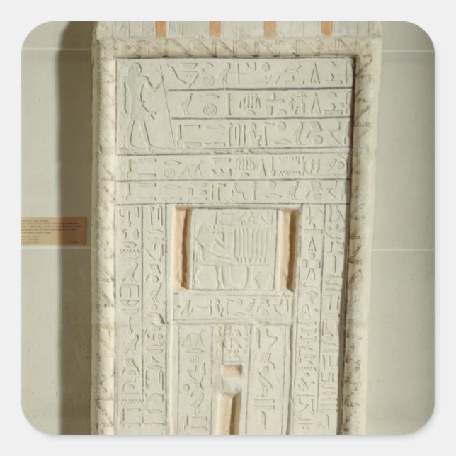 False door of Sheshi, c.2300-2200 BC (painted lime Square Sticker (Front)