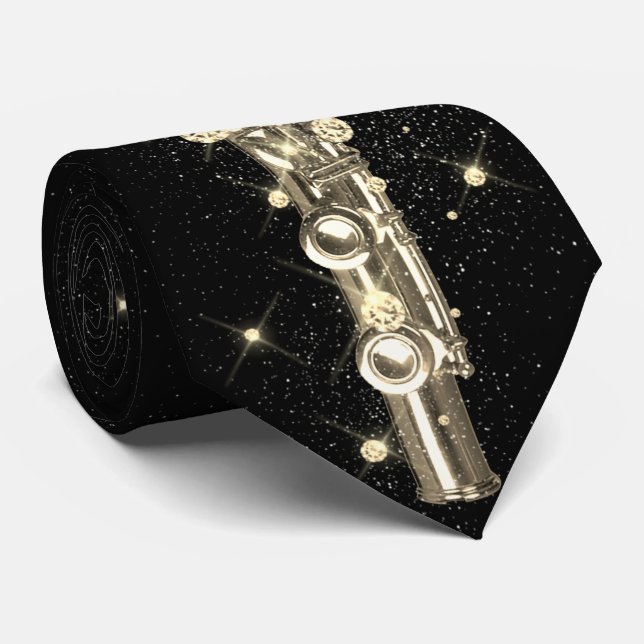 false gold glitter flute tie (Rolled)