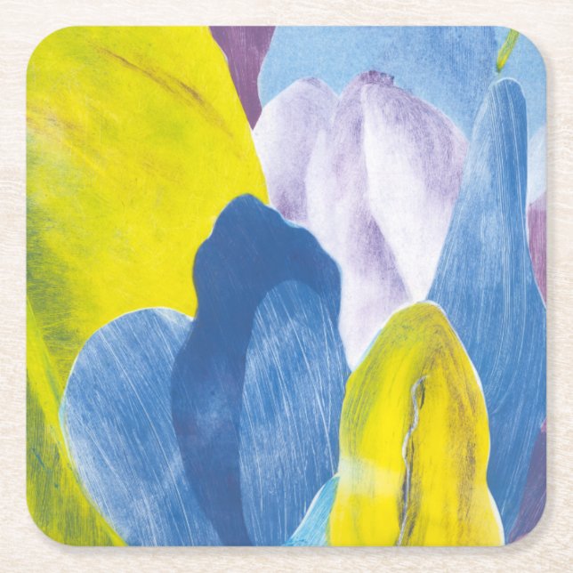 False Indigo III Square Paper Coaster (Front)