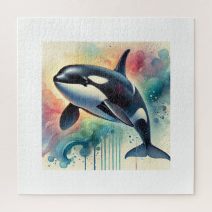 False killer whale 231024AREF134 - Watercolor Jigsaw Puzzle