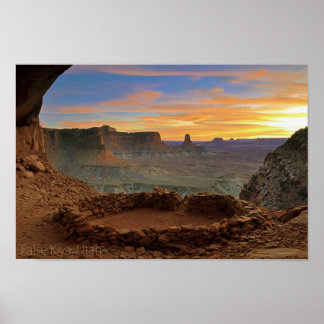 False Kiva sunset Poster