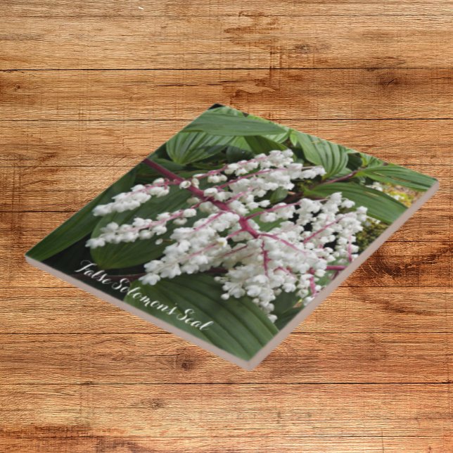 False Solomon's Seal Flowers Floral Ceramic Tile (In Situ)