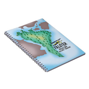 Falster Island Denmark travel poster. Notebook