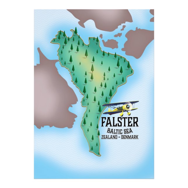 Falster Island Denmark travel poster. Photo Print (Front)