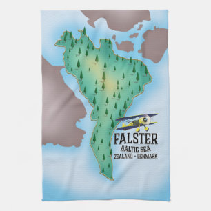 Falster Island Denmark travel poster. Tea Towel