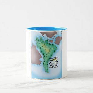 Falster Island Denmark travel poster. Two-Tone Coffee Mug