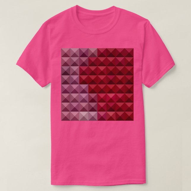 Falu Red Abstract Low Polygon Background T-Shirt (Design Front)