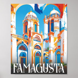 famagusta cyprus - cyprus beaches holiday poster