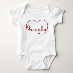 Famiglia Italian Family heart Red Baby Bodysuit