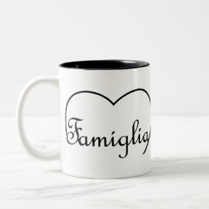 Famiglia Italian Family heart Two-Tone Coffee Mug