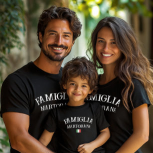 Famiglia Italian Family Personalised Reunion Black T-Shirt