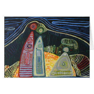 Familia Asbtract Art Painting Postcard