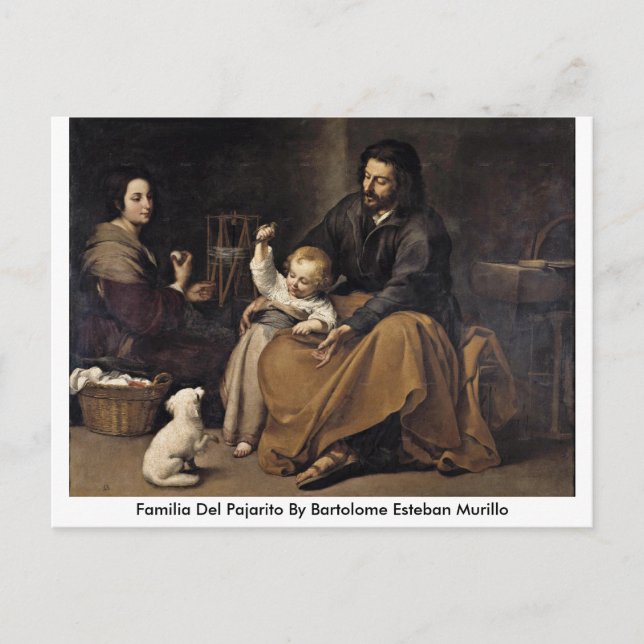 Familia Del Pajarito By Bartolome Esteban Murillo Postcard (Front)