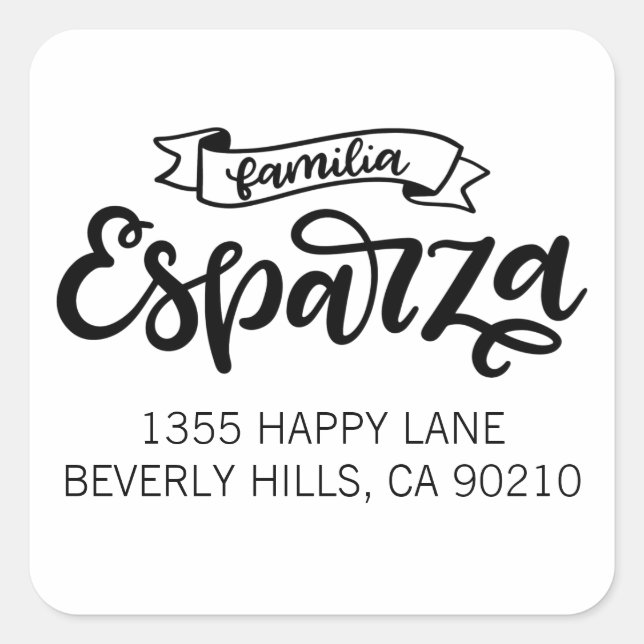 Familia Esparza, address labels (Front)