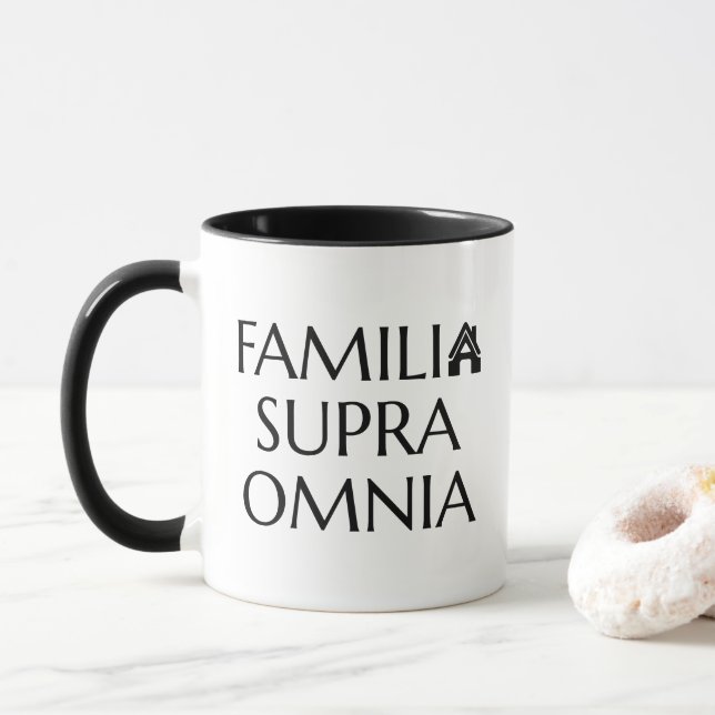 Familia Supra Omnia - Latin Quote Mug (With Donut)