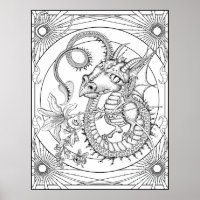 Familiar Dragon: LARGE DIY Colouring by Sonja A.S.