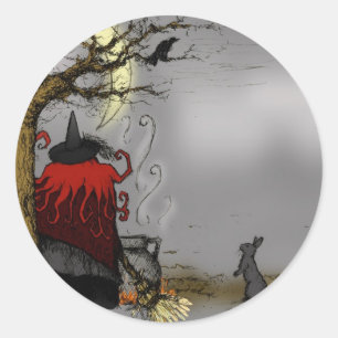 FAMILIAR HALLOWEEN CLASSIC ROUND STICKER