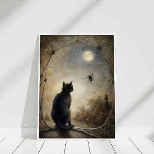 Familiar’s Watch – Black Cat & Magic Wall Print