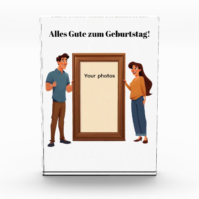 Familienrahmen – Mama & Papa halten dein Bild Photo Block (Front)