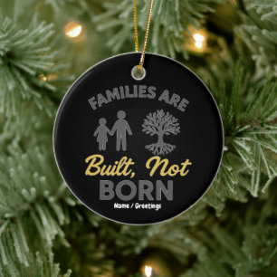 Families Are Built, Not Born Adoption Awareness Ceramic Tree Decoration