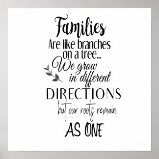 Families are like branches... poster