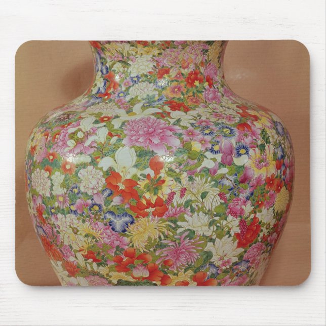 Famille Rose vase with a mille fleurs Mouse Mat (Front)