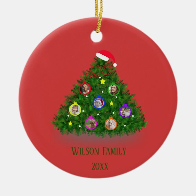 Familly photo Ornament on Christmas Tree (Front)