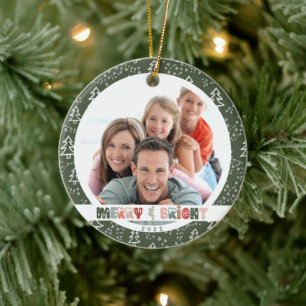 Family 2022 Christmas Photo Ceramic Tree Decoration