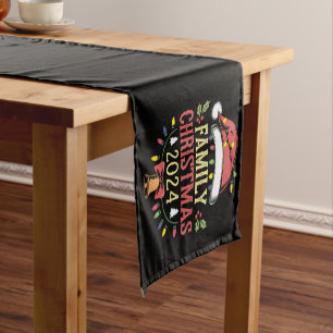 Family 2024 Christmas Matching Outfits Team Santa Short Table Runner