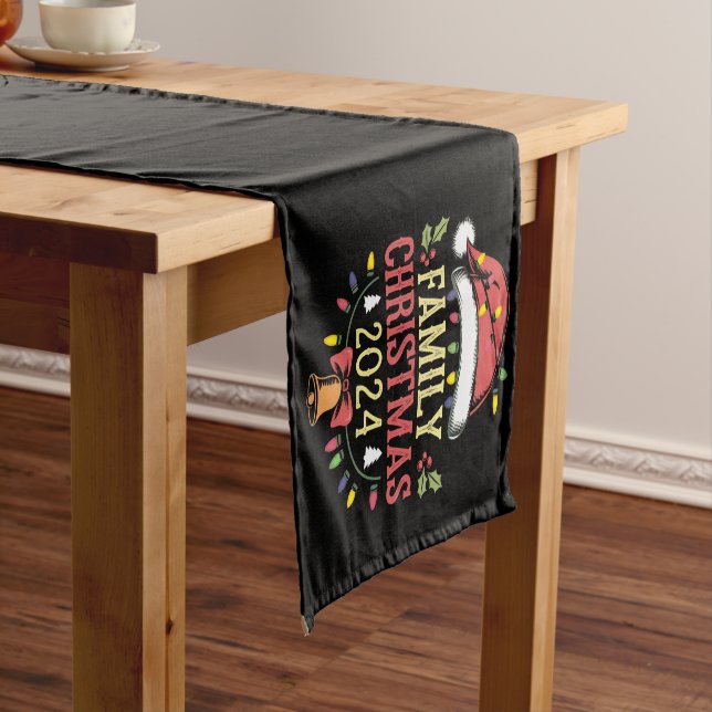 Family 2024 Christmas Matching Outfits Team Santa  Short Table Runner (In Situ)