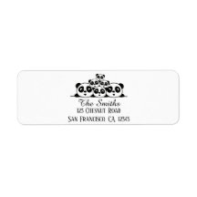 Family 2 Parents  4 Kids Return Address Labels