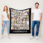 Family 33 Photo Collage Personalised Name Black