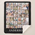 Family 33 Photo Collage Personalised Name Black