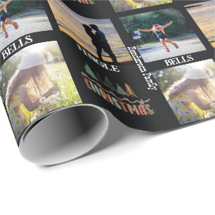 Family 3 Photo Collage Wrapping Paper