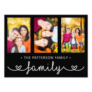 Family 3 Photo Template Personalised Script